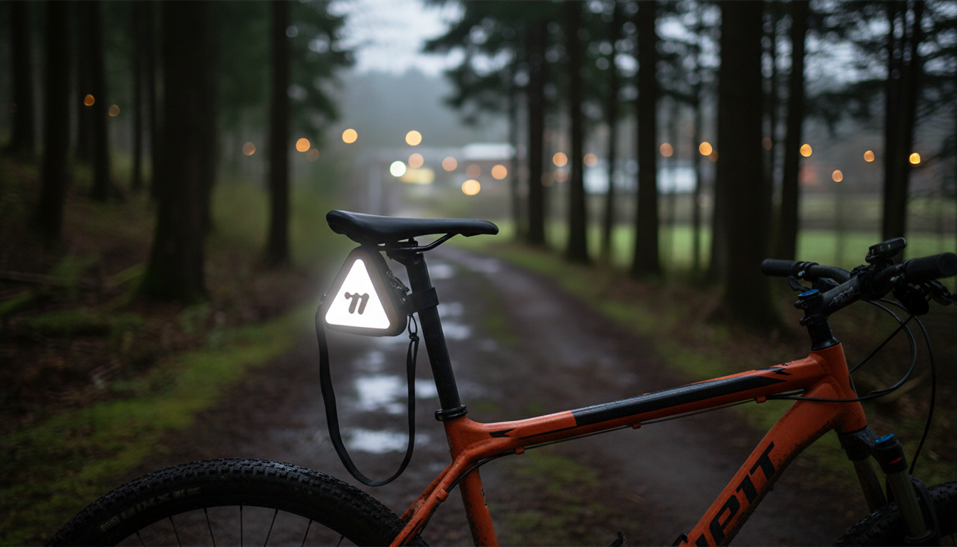 Reflective Triangle Saddle Bag + Strap: MTB & Road Fit